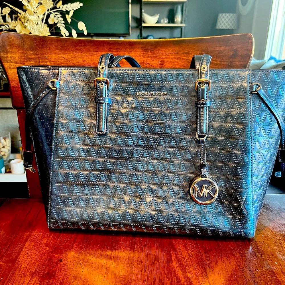 Michael Kors Steel Blue Tote. Slightly used.